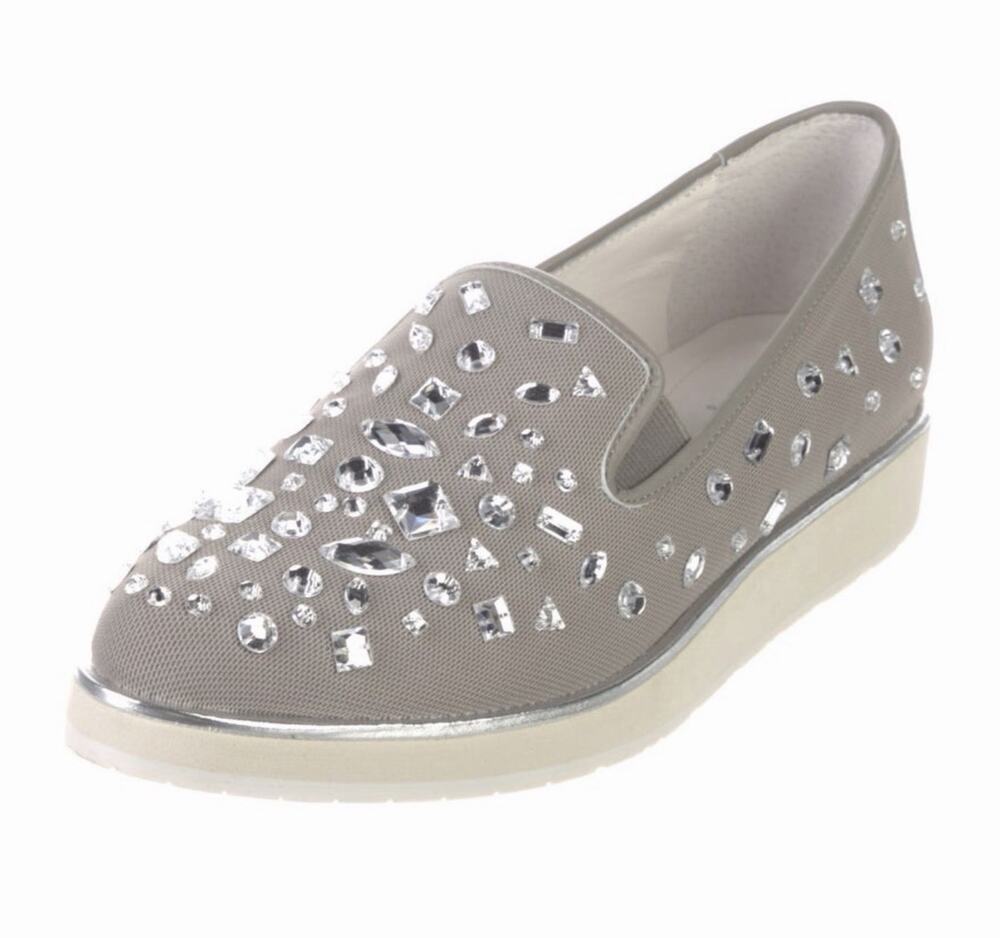 Donald J Pliner Women's Betina Platform Embellished Beige Loafers Shoes 10.5